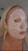 Customer wearing the collagen mask